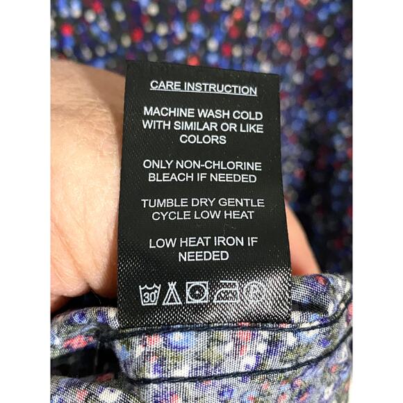 Denim & Flower Button Shirt Floral Mens S Casual Classic Preppy Colorful Artsy - Picture 6 of 6